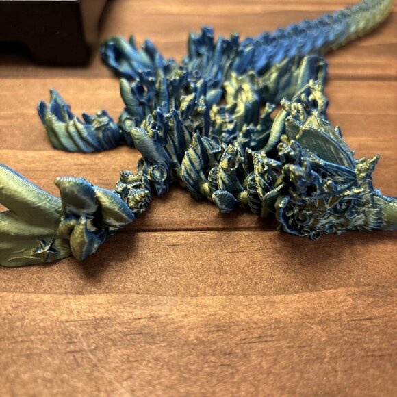 Articulated Ocean Dragon Winged 14Inch Blue Green Color. With Dragon Egg. Easter - Picture 6 of 13